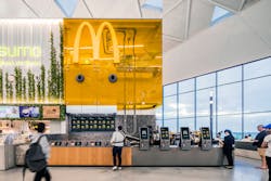 Sydney Airport. McDonald&rsquo;s glowing yellow glass box has become its own tourist attraction.