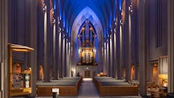 Hallgr&iacute;mskirkja Cathedral interior lighting design by Liska ehf, winner of the Award of Distinction