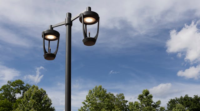 Northport area light with double luminaire, Landscape Forms with Robert A.M. Stern Architects