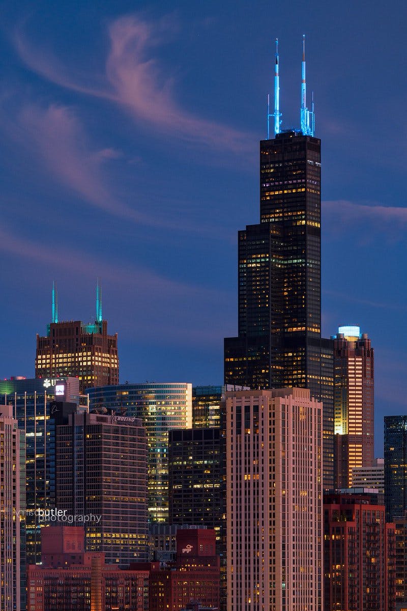 Chicago Lightworks played a significant role in helping Chicago&rsquo;s Willis Tower upgrade its 109th and 100th floor spires. Now the process of changing colors went from a four-hour, labor intensive process to a few keystrokes on a wireless device.