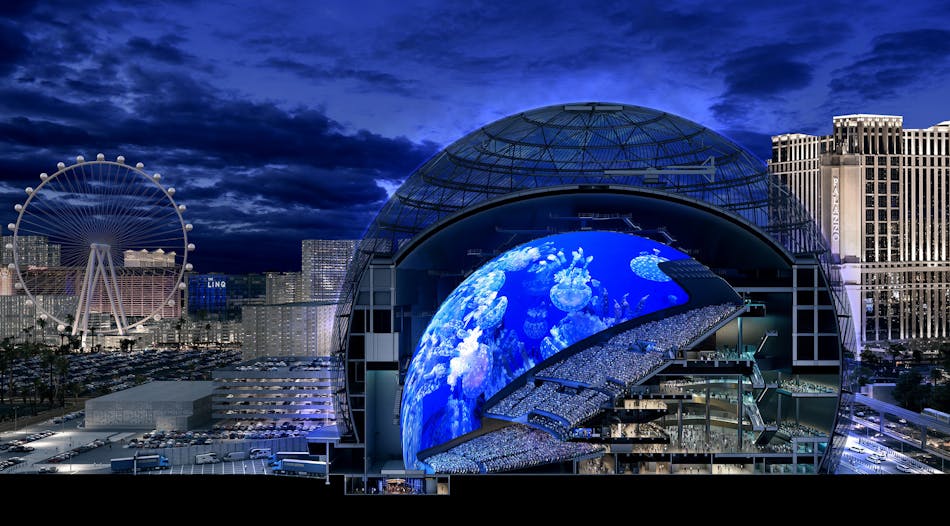 Cross-section rendering, Sphere at The Venetian, Las Vegas (credit: Sphere Entertainment)